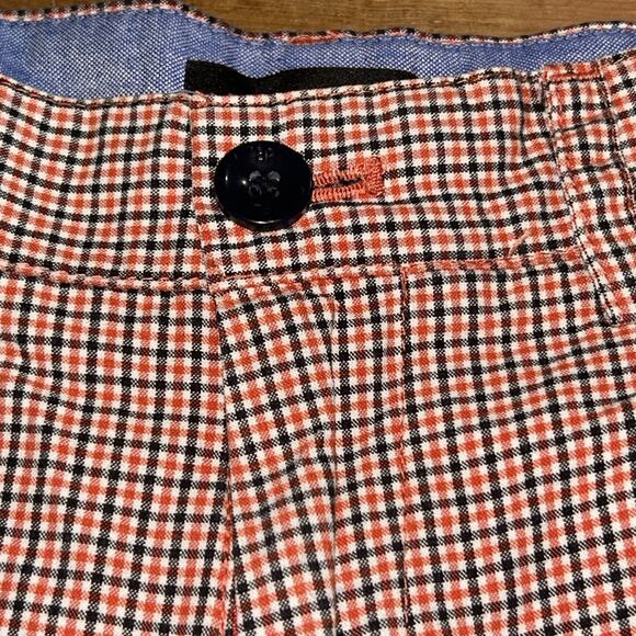 Mens Banana Republic Red Plaid Flat Front Shorts Size 32 - Picture 2 of 8